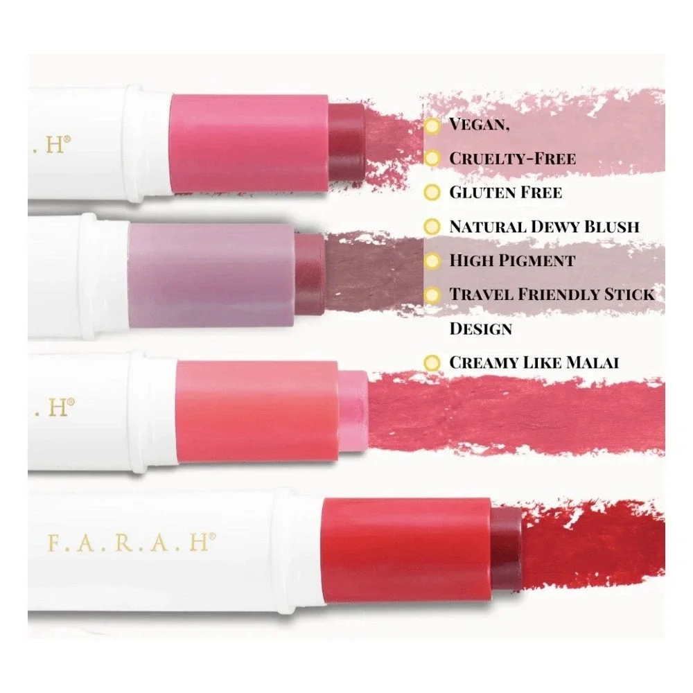 F.A.R.A.H‎ Creamy Malai Blush Stick In SHE CREAMY (Rose Petal Pink) 0.25 oz NIB